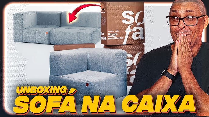 Thumbnail do vídeo sobre unboxing de sofá